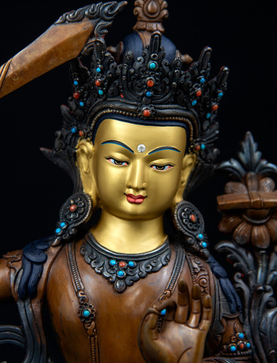 Manjushri- 13 inch Copper Two-toned antique