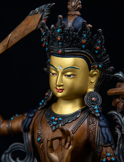 Manjushri- 13 inch Copper Two-toned antique