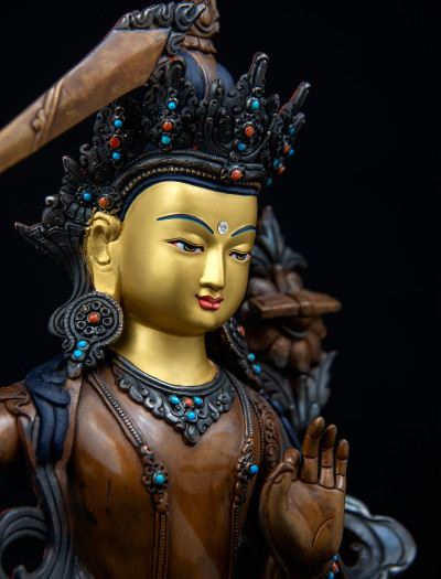 Manjushri- 13 inch Copper Two-toned antique