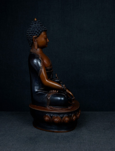 Medicine Buddha- 12 inch Copper two-toned antique antique (2.1)