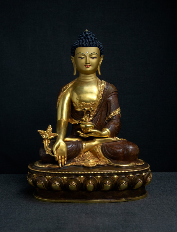 Medicine Buddha- 13 inch 24k Part-gold antique