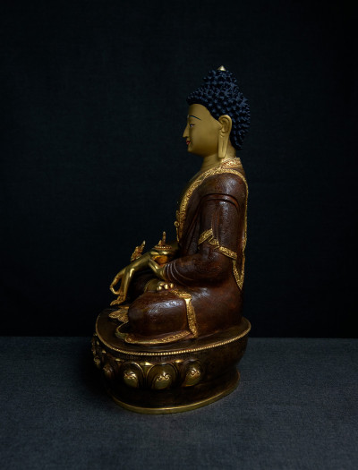 Medicine Buddha- 13 inch 24k Part-gold antique