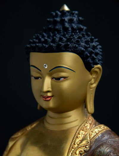 Medicine Buddha- 13 inch 24k Part-gold antique