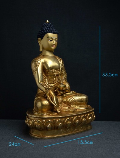 Medicine Buddha- 13 inch 24k Full-gold antique