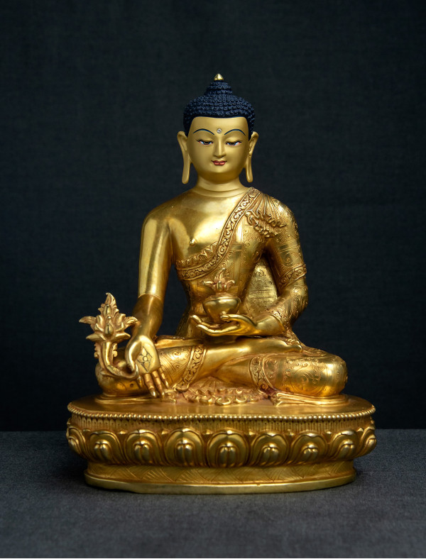 Medicine Buddha- 11 inch 24k Full-gold antique (3.1)