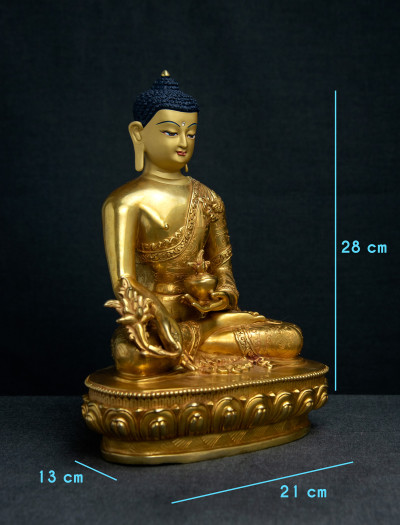 Medicine Buddha- 11 inch 24k Full-gold antique (3.1)