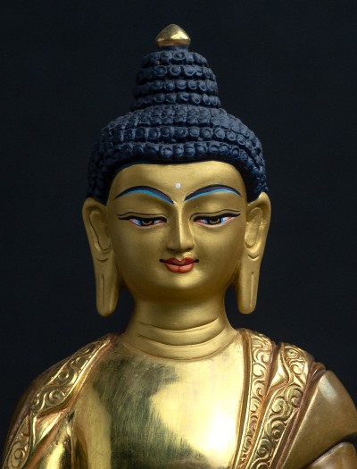 Medicine Buddha- Double lotus- 8 inch Part-gold finishing