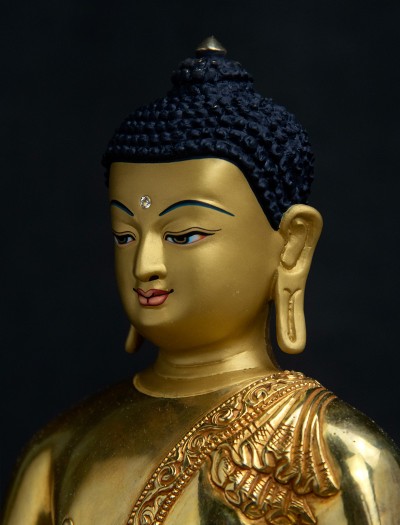 Medicine Buddha- 12 inch Double-lotus- 24k Full-gold antique (2.1)