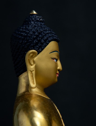 Medicine Buddha- 12 inch Double-lotus- 24k Full-gold antique (2.1)