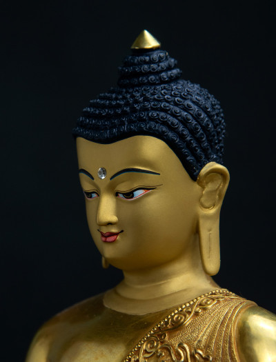 Medicine Buddha- 12 inch Double-lotus- 24k Full-gold antique (2.2)