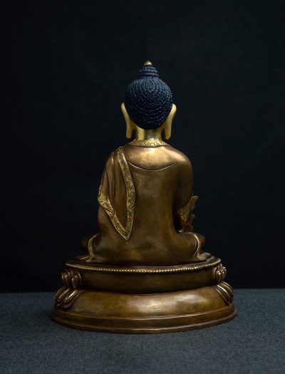Medicine Buddha- 8 inch Double lotus 24k Part-Gold