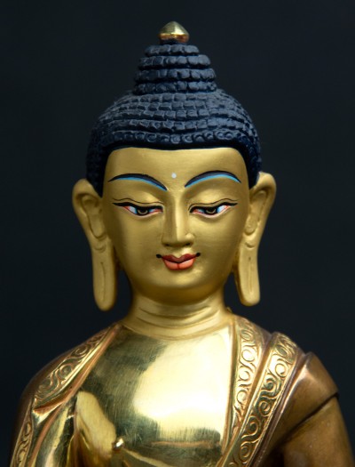 Medicine Buddha- 8 inch Double lotus 24k Part-Gold