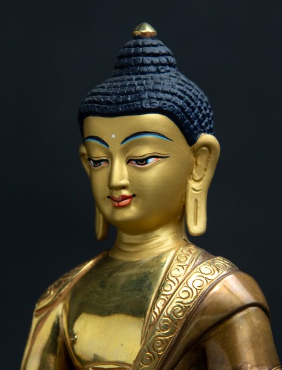 Medicine Buddha- 8 inch Double lotus 24k Part-Gold