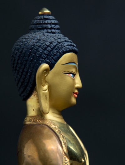 Medicine Buddha- 8 inch Double lotus 24k Part-Gold