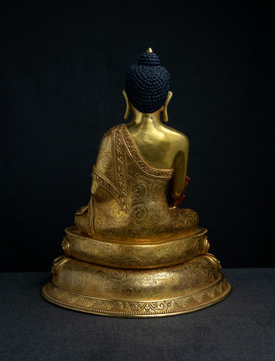 Medicine Buddha- Double lotus- 14 inch 24k Full-gold antique
