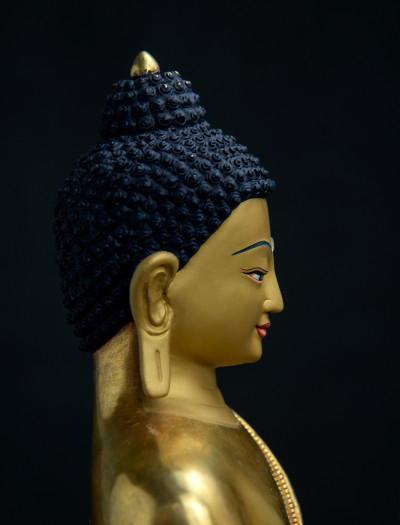 Medicine Buddha- Double lotus- 14 inch 24k Full-gold antique