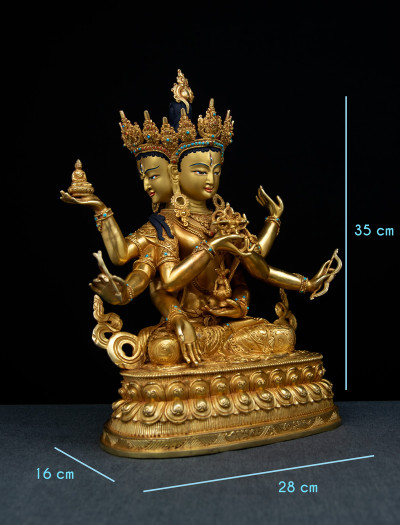 Namgyalma- 12 inch 24k Full-gold antique (Double-lotus)