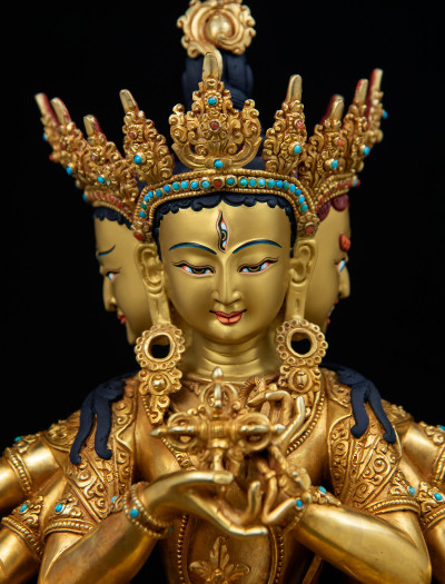 Namgyalma- 12 inch 24k Full-gold antique (Double-lotus)