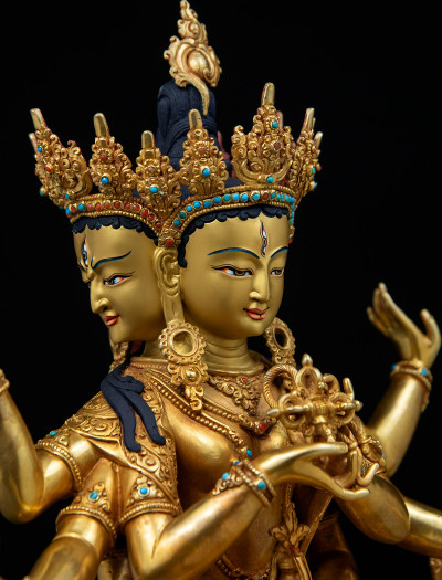 Namgyalma- 12 inch 24k Full-gold antique (Double-lotus)