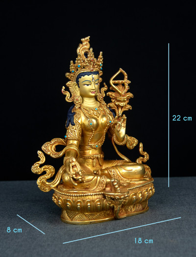 Red Tara- 8 inch 24k Full-gold antique