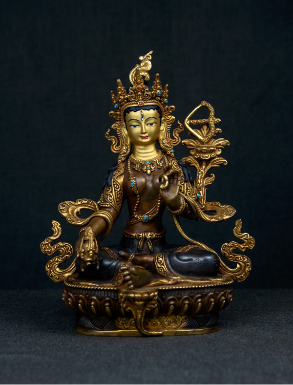 Red Tara- 8 inch 24k Part-gold two-toned antique