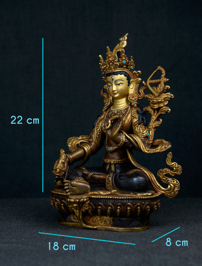 Red Tara- 8 inch 24k Part-gold two-toned antique