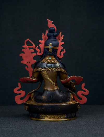 Red Tara- 8 inch 24k Part-gold two-toned antique
