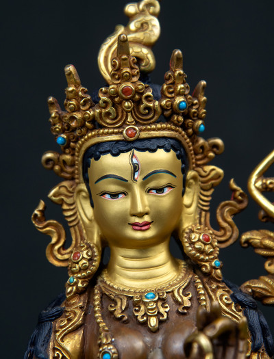 Red Tara- 8 inch 24k Part-gold two-toned antique