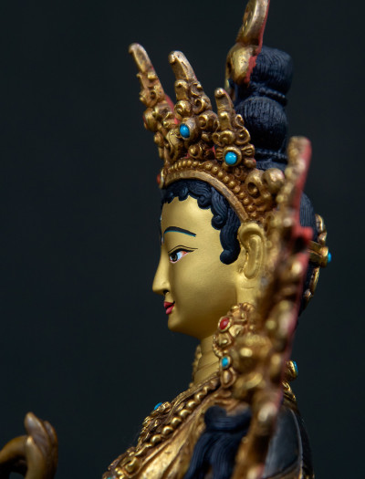 Red Tara- 8 inch 24k Part-gold two-toned antique