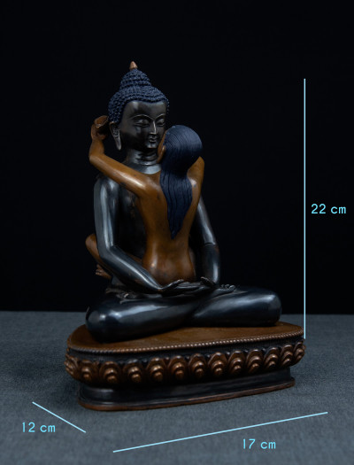Samantabhadra- 8 inch Copper two-toned antique 