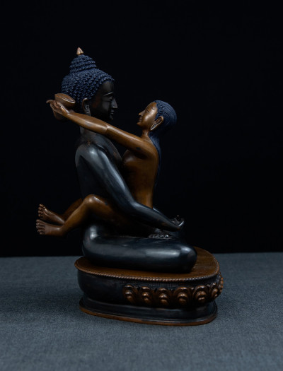 Samantabhadra- 8 inch Copper two-toned antique 