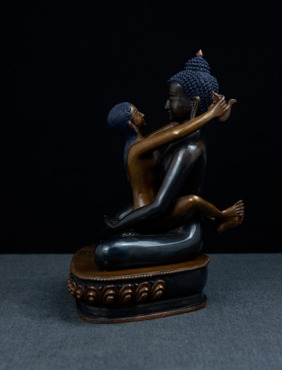 Samantabhadra- 8 inch Copper two-toned antique 