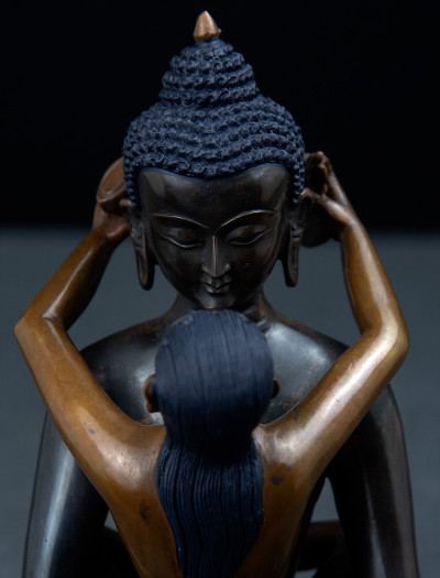 Samantabhadra- 8 inch Copper two-toned antique 