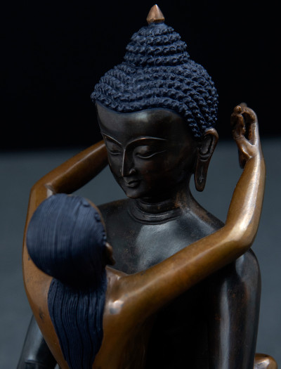 Samantabhadra- 8 inch Copper two-toned antique 