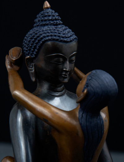 Samantabhadra- 8 inch Copper two-toned antique 