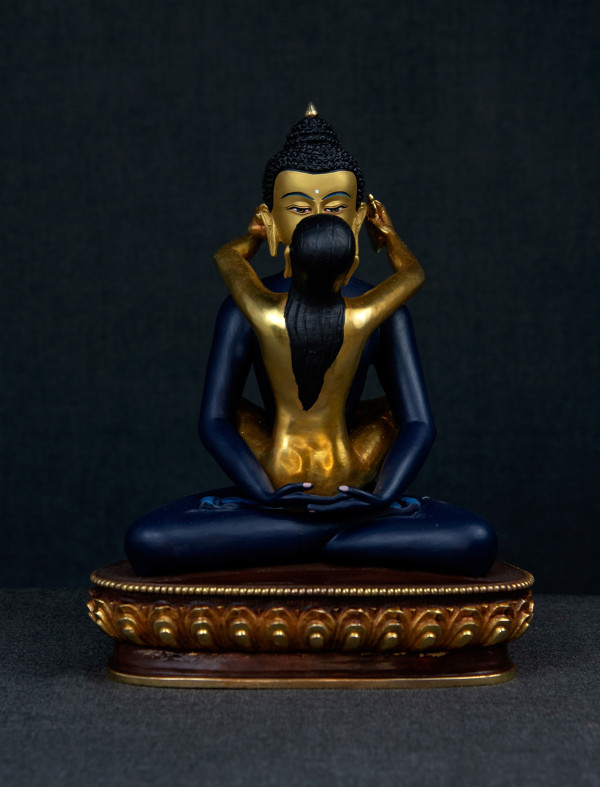 Samantabhadra- 8 inch 24K Part-gold antique Painted