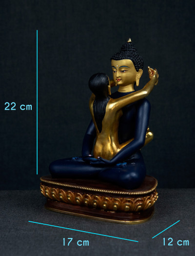 Samantabhadra- 8 inch 24K Part-gold antique Painted