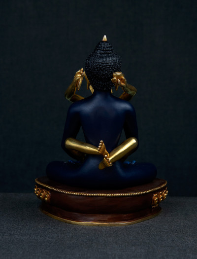 Samantabhadra- 8 inch 24K Part-gold antique Painted