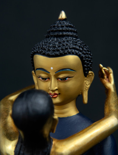 Samantabhadra- 8 inch 24K Part-gold antique Painted