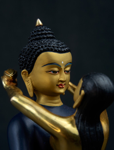 Samantabhadra- 8 inch 24K Part-gold antique Painted