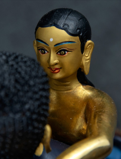 Samantabhadra- 8 inch 24K Part-gold antique Painted