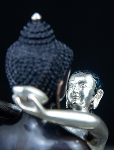 Samantabhadra- 8 inch Part-silver antique 
