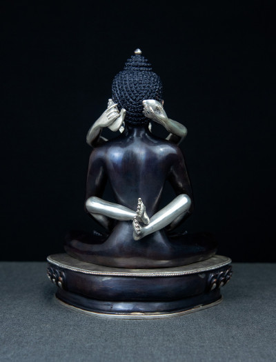Samantabhadra- 8 inch Part-silver antique 
