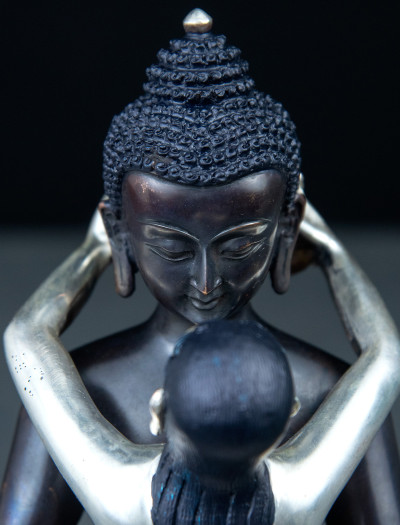 Samantabhadra- 8 inch Part-silver antique 