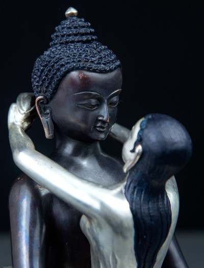 Samantabhadra- 8 inch Part-silver antique 