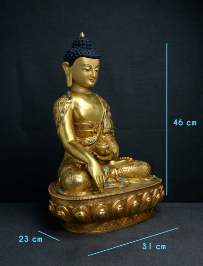 Shakyamuni Buddha- 18 inch 24k Full-gold Two-toned antique (1.1)