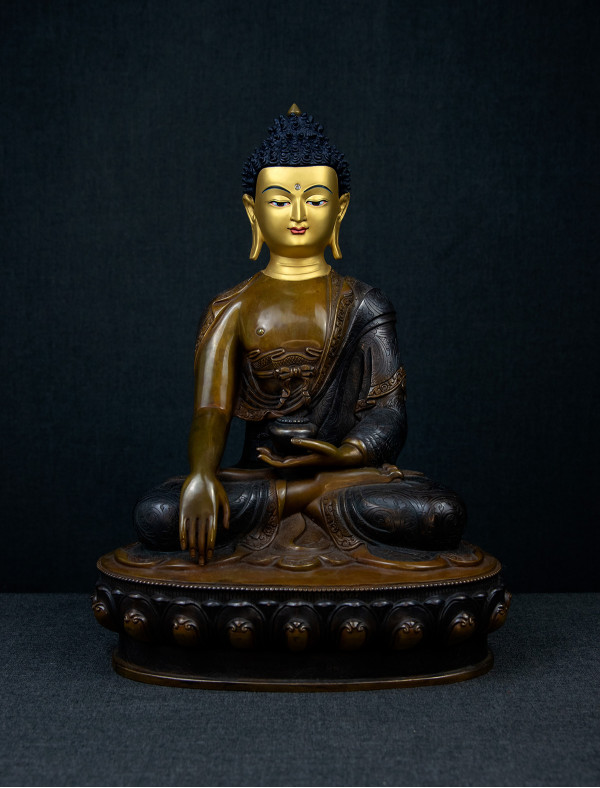 Shakyamuni Buddha- 12 inch 24k Part-gold antique (2.1)