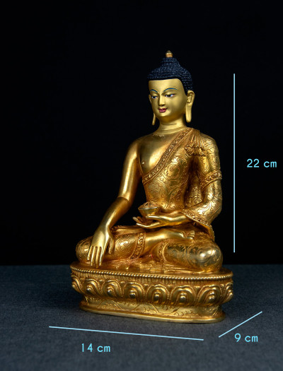 Shakyamuni Buddha- 8 inch 24k Full-gold antique (2)