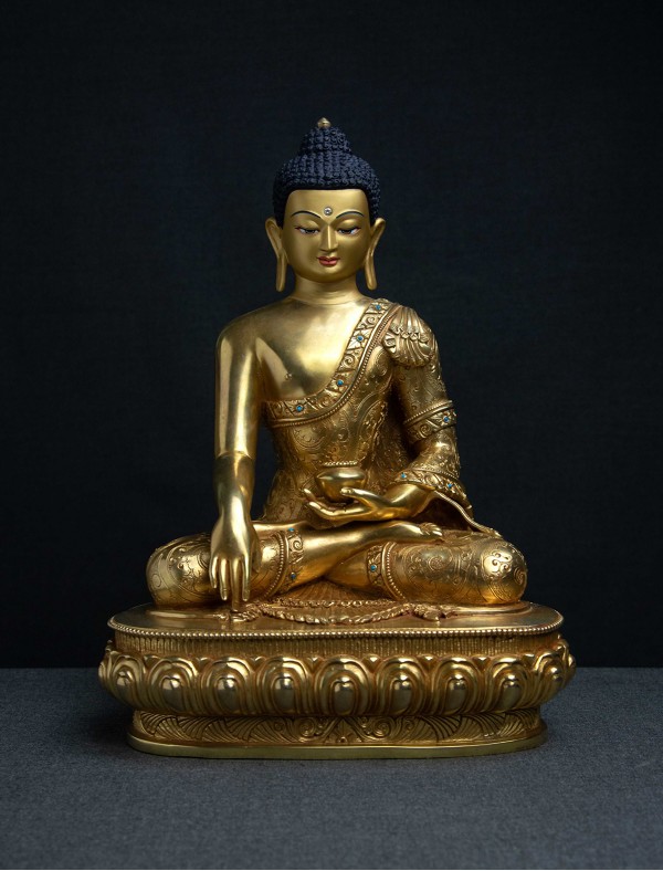 Shakyamuni Buddha- 12 inch 24k Full-gold antique