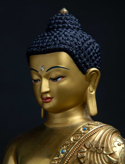 Shakyamuni Buddha- 12 inch 24k Full-gold antique